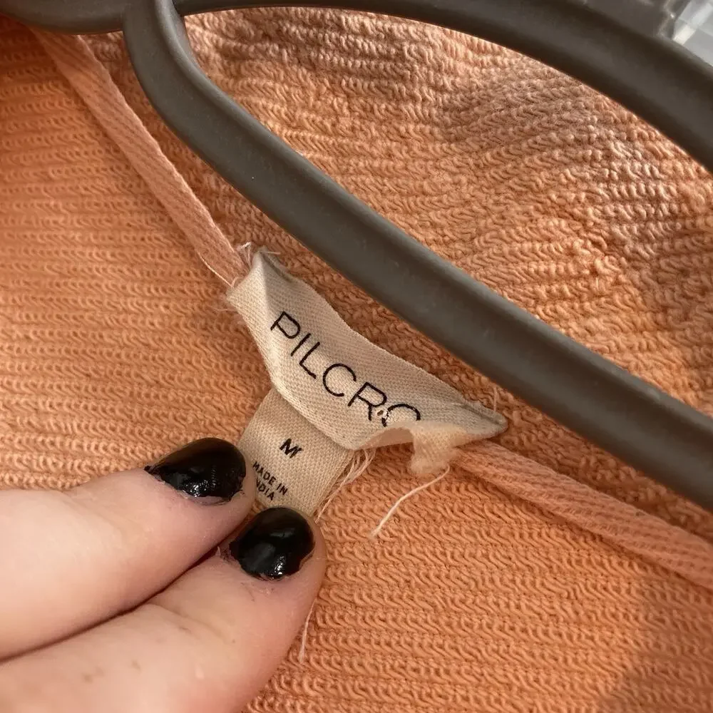 Pilcro Peach Button-Front Oversized Jacket - Picture 5 of 13